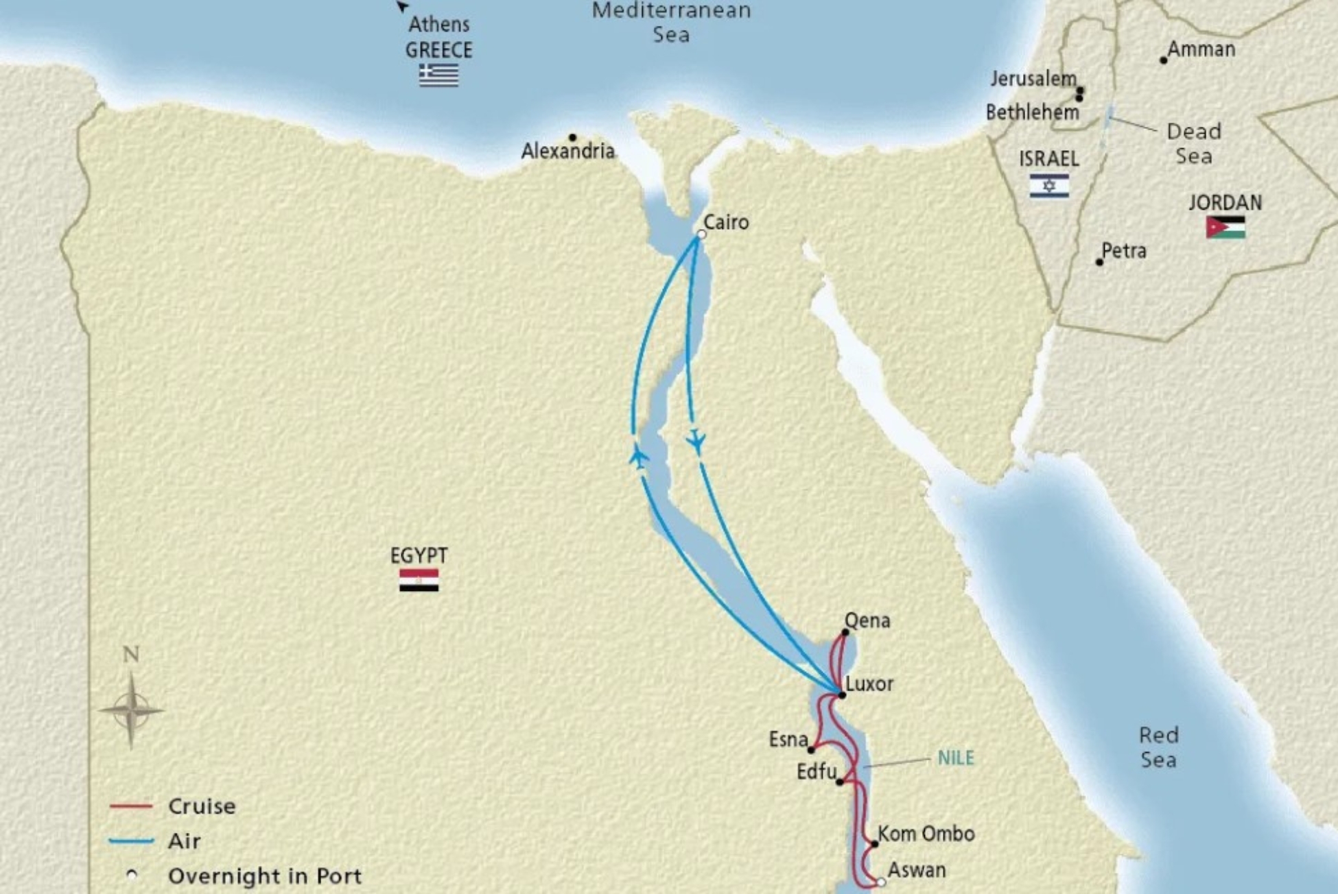Egypt Map - Jamison Travel & Cruise